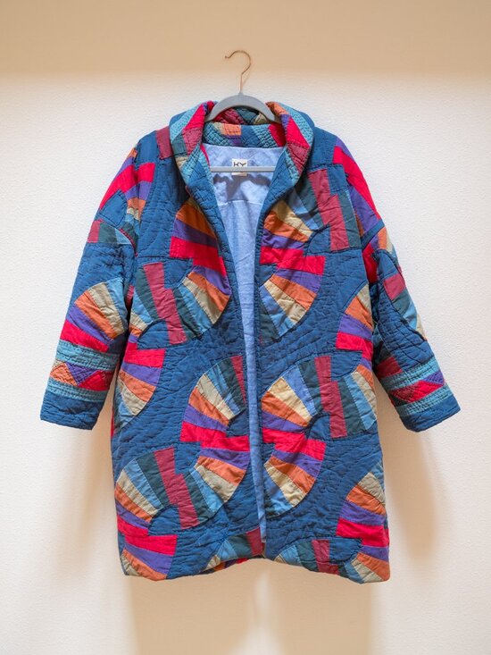 Handmade Jackets & Blazers - Handmade Vintage Quilt Coat, Rainbow